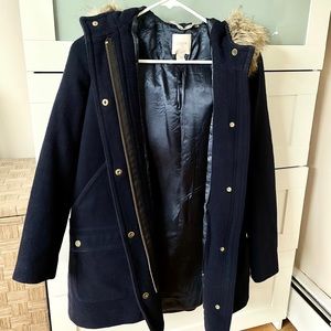 J Crew 00 Navy Wool Coat